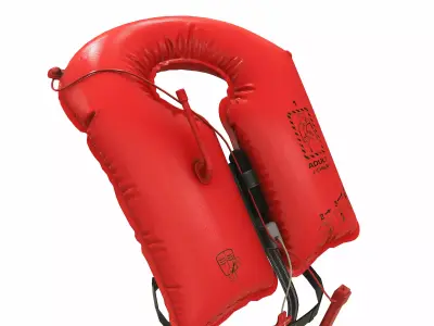 Inflatable Aviation Life Jacket Low Poly Low-poly 3D model