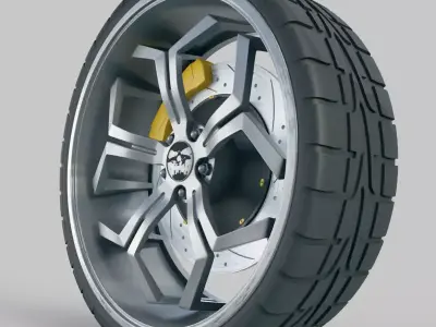 Car Whell Free 3D model