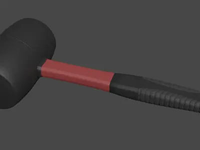 Rubber mallet 3D model Low-poly 3D model