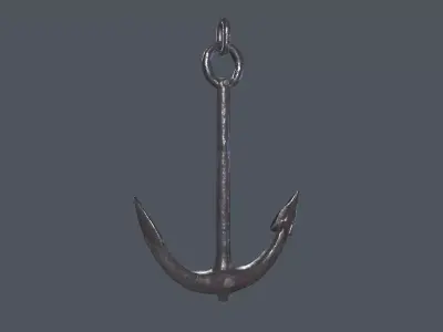 Ship anchor bundle with both clean iron and rusty look Low-poly 3D model