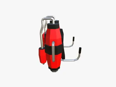 Jetpack Low Poly J02 - SciFi Character Design Low-poly 3D model