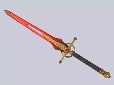 Fire blade Low-poly 3D model