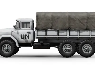 UN Supply Truck Low-poly 3D model