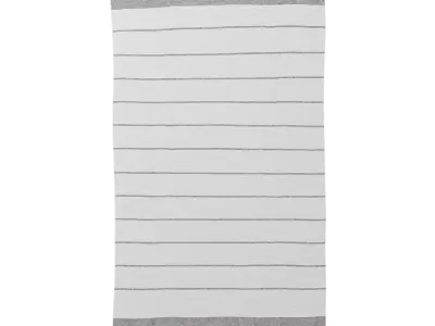  Striped Shoreline Designer Rug Model, White &amp; Grey 
