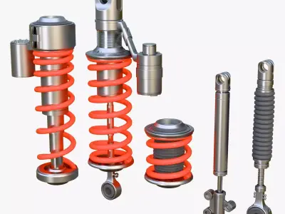Hydraulic Shock Absorber Set M1 3D model