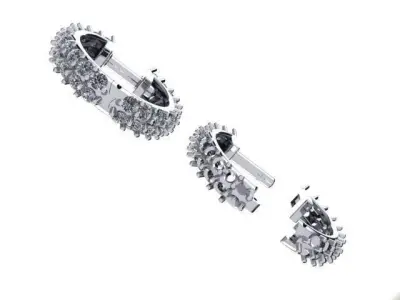 Dainty Double Row Diamond Infinity Hoops 3D print model