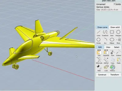 Aircraft 3dprintable concept 3D print model