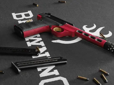 Browning Buck Mark Plus Vision UFX Red gun Low-poly 3D model