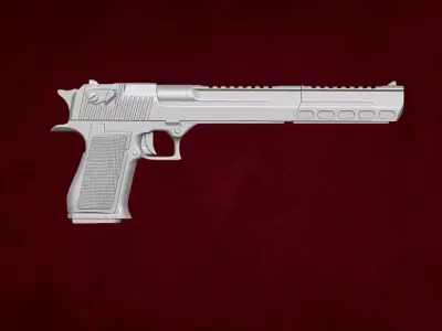 Long Slide Desert Eagle STL Files For Action Figures 3D print model