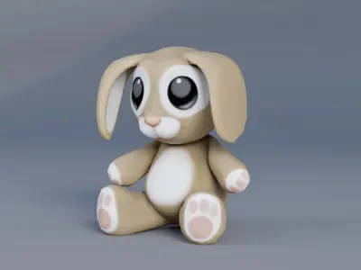 Cute Rabbit toy Low-poly 3D model