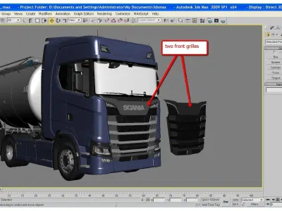 Euro Truck with Tanker trailer 3D model
