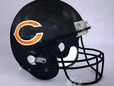 Chicago Bears official game helmet 3D model