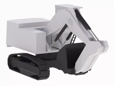 Excavator Mining R9350 Simplified Low-poly 3D model