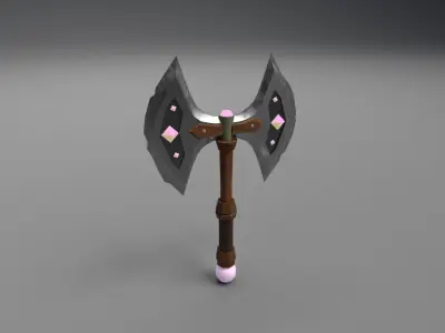 Crystal Axe Low-poly 3D model buy