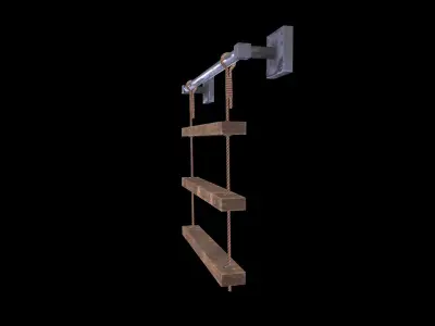 Rustic Shelf Low-poly 3D model