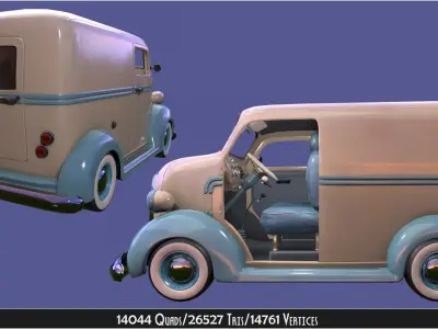 Vintage Custom COE Delivery Van Low-poly 3D model