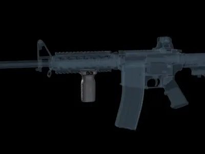 Tactical vertical grip Magpul RVG  Low-poly 3D model
