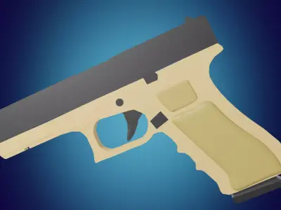 glock 17 gun low-poly game-ready model Low-poly 3D model