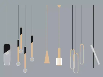 CPDJU9022 set of pendant lights Free 3D model