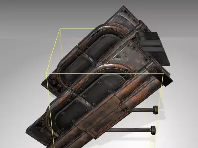 Futuristic Stairs - 21 - Rusty Textures Low-poly 3D model