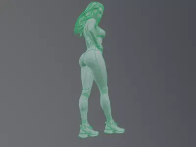 sport girl Free 3D model