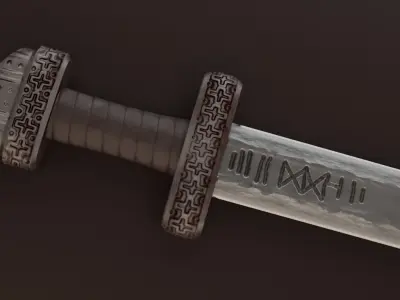 Viking Sword Weapon - PBR - Low Poly - Game Ready Low-poly 3D model