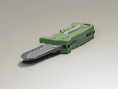 Low Poly Combat Knife Free low-poly 3D model purchase