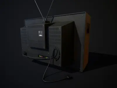 Old Retro TV Low-poly 3D model