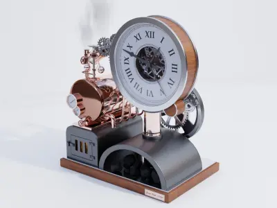 Steampunk Clock 3D model