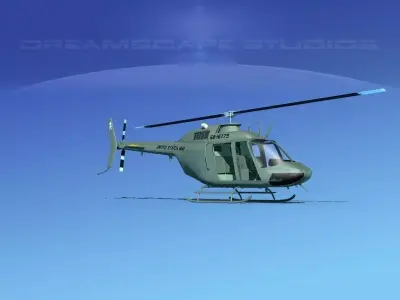 Bell OH-58B US Army 2 3D model