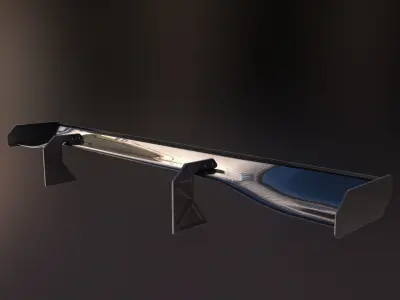 More than 20 semi procedural car wings spoilers Low-poly 3D model