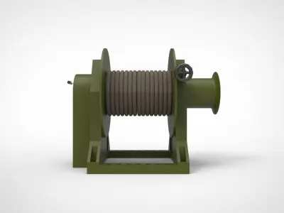 mooring winch ship 3D model
