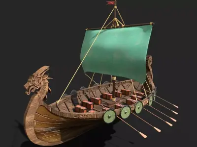 Viking Longship 3D model purchase