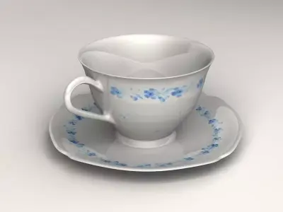 Tea Cup with Plate 3D model