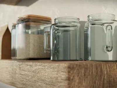 Rustic Shelf Pack Low-poly 3D model