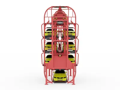 Rotary Parking System 8 sedan 3D model