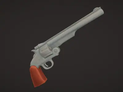 Style World - Wild West Revolver - Rigged and Animated Low-poly 3D model