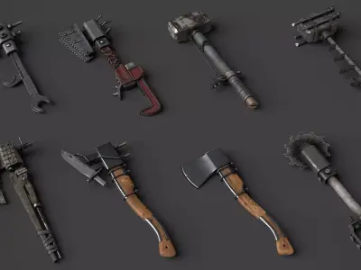 Modifiable Strike Weapons 2 3D Model Pack
