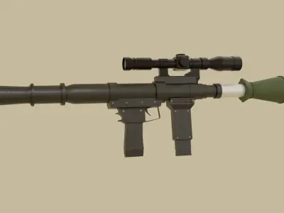 Rocket Launcher with Detailed Texturing Low-poly 3D model