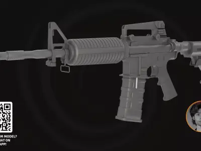 Assault Rifle M4 Tactical - 3D Model Military Firearm 3D model