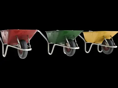 Wheelbarrow  Low-poly 3D model