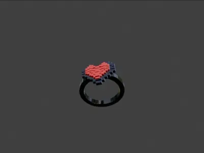 ring heart minecraft 3D print model