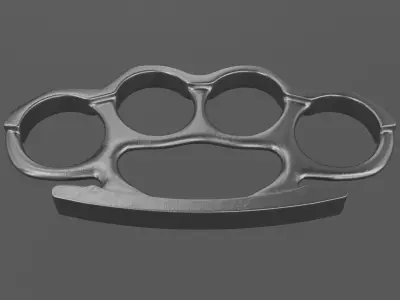Knuckle metal fist ring 3D model