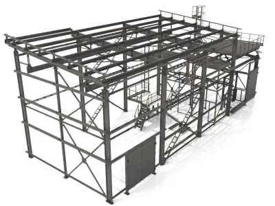 Industrial Metal Hangar 3D model buy