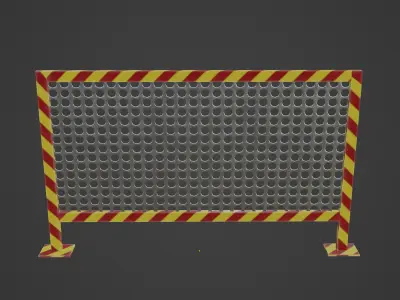 Road Barricade B 02 Low-poly 3D model