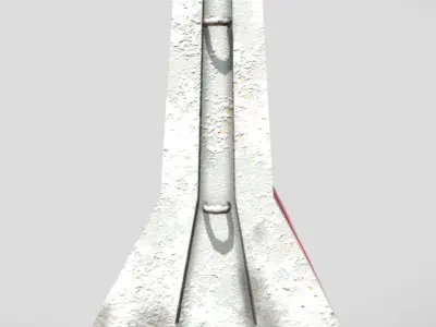 Concrete Barrier Red And White VR AR Low-poly Low-poly 3D model