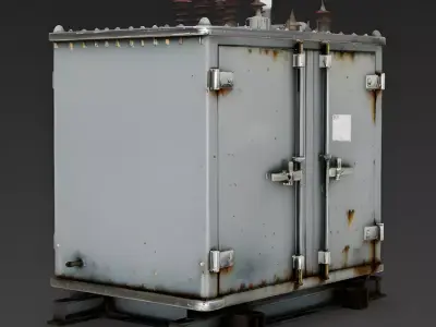 Realistic EV Station Power Transformer 3d model Low-poly 3D model