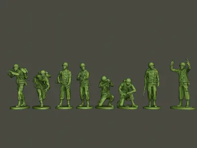 American soldiers ww2 Bundle Pack 3D print model