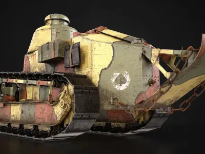 Renault FT17 Light Tank Low-poly 3D model by zefy93