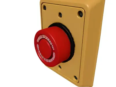 Industrial Emergency Stop Button 3D model